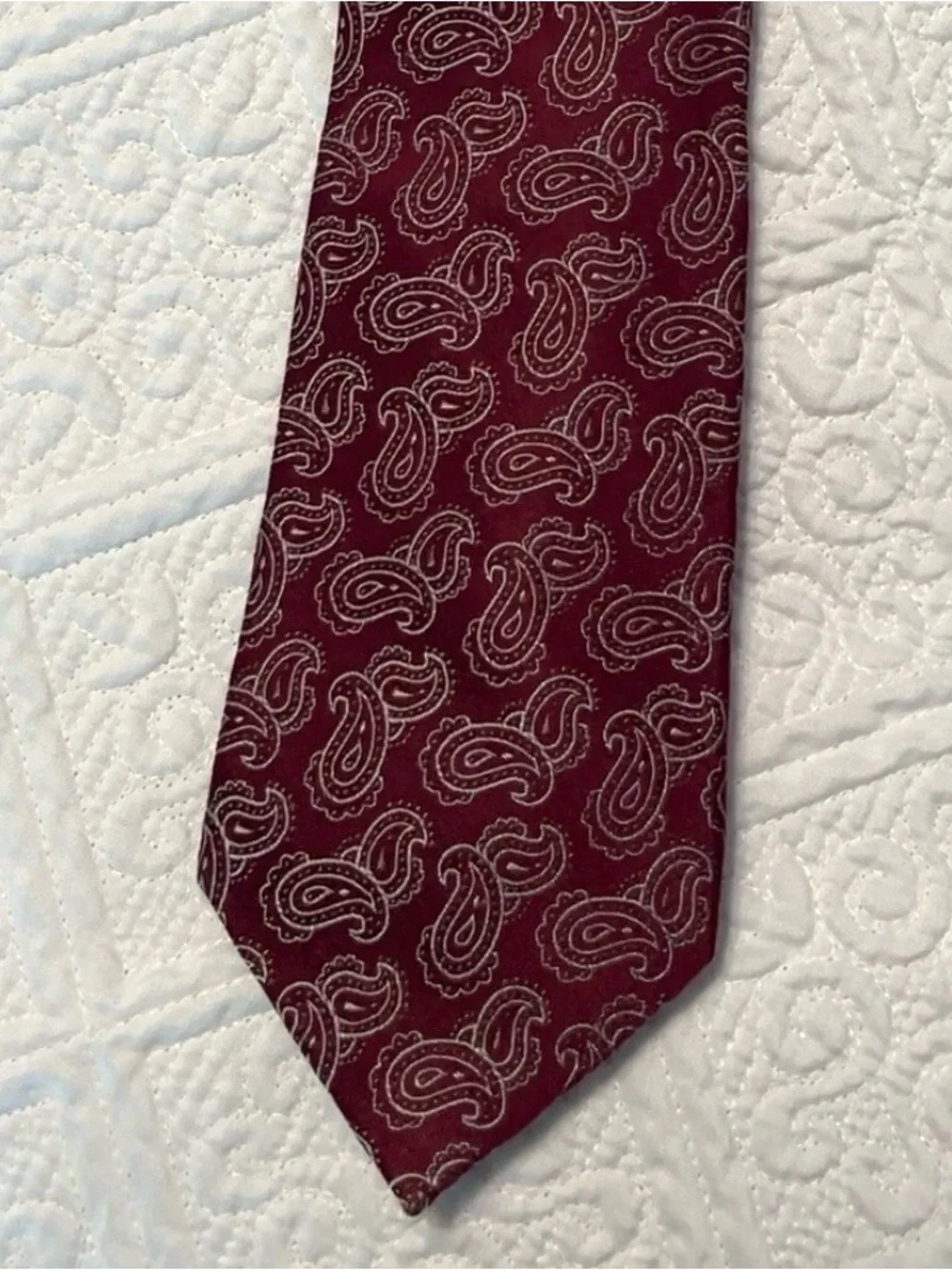Merona Burgundy Paisley Silk-Blend Tie